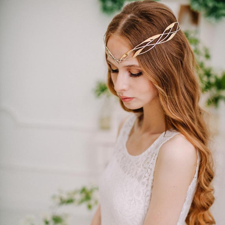 Wedding Diadem Bridal Elven Tiara Elf Leaf Crown Bridal Hair Vine Wedding Headpiece Headband Silver Bridal Tiara Meghan