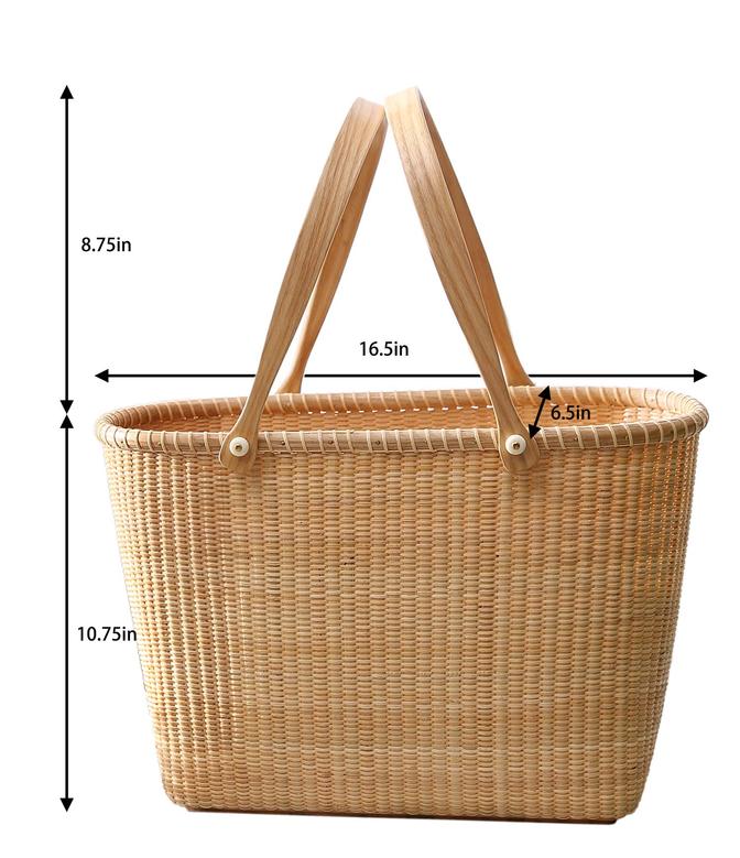 Large Seagrass UtilityTote Basket With handles Large picnic baskets storage