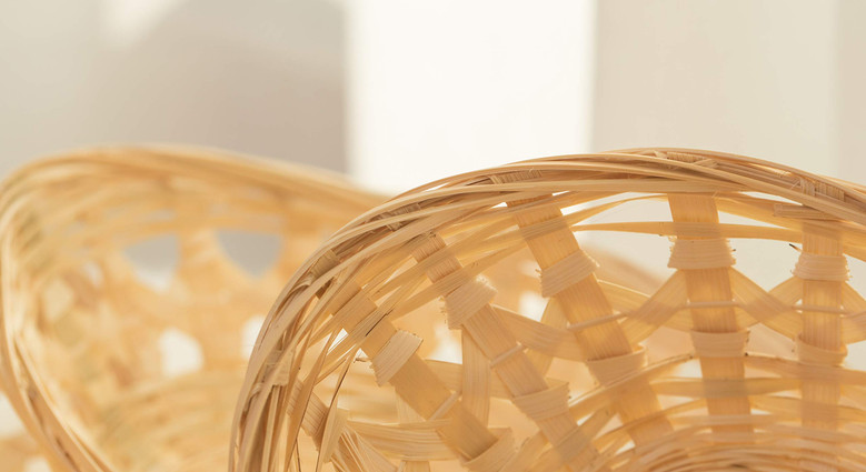Natural Oval Bamboo Bread Fruit Baskets Set of 5 Storage Display Trays