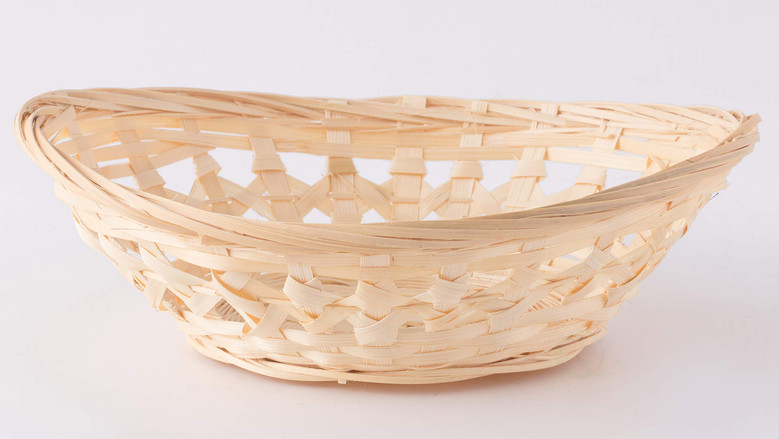 Natural Oval Bamboo Bread Fruit Baskets Set of 5 Storage Display Trays