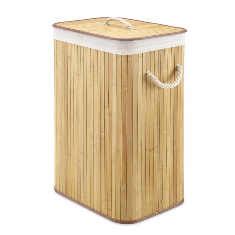 Natural Bamboo Laundry Basket with lid and handles for Laundry Bathroom Room