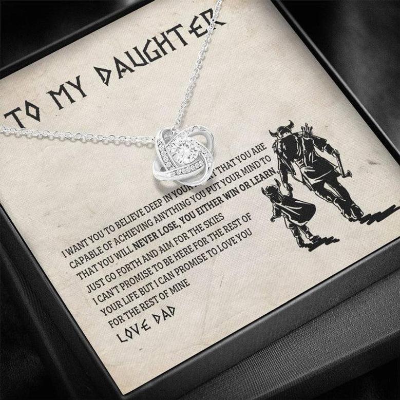 Believe Deep In Your Heart Viking Love Knot Necklace Dad Gift For Daughter