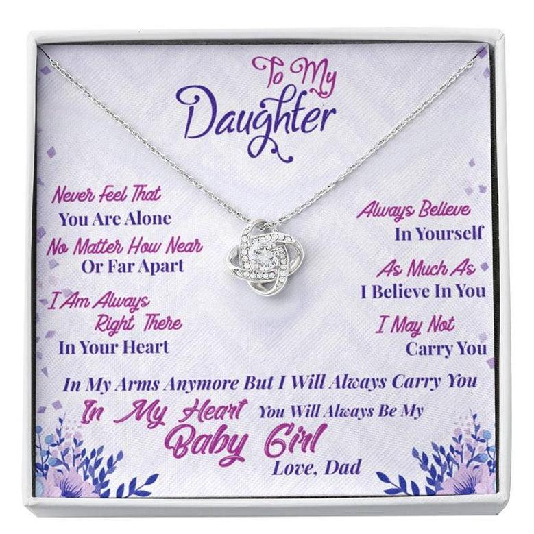 Best Gift For Daughter From Dad Love-Knot Necklace With Pod Message Card