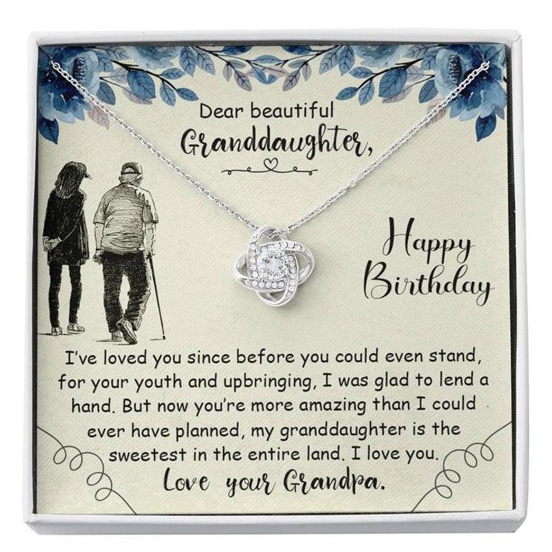 Best Gift For Granddaughters Love-Knot Necklace With Pod Message Card