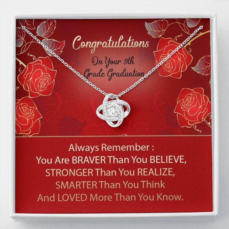 Congratulation On Your 9Th Grade Graduation Love Knot Necklace Middle School Graduation Gift Ideas