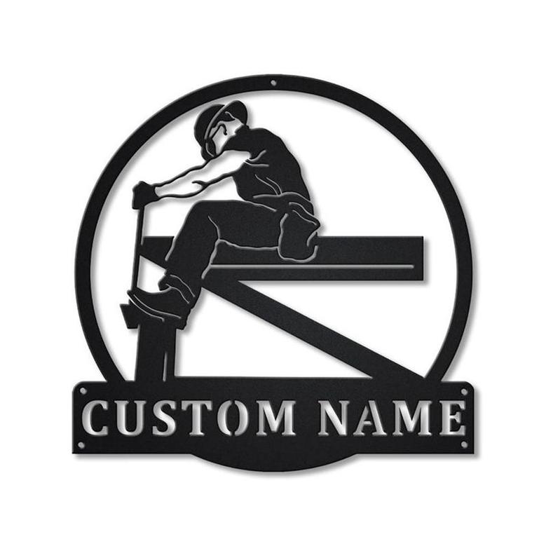 Personalized Ironworker Monogram Metal Sign, Custom Name, Ironworker Sign Gifts, Custom Job Metal Sign