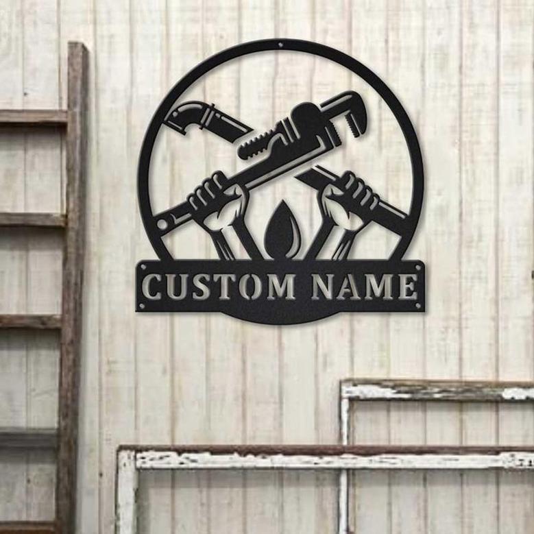 Personalized Plumbing Metal Sign, Custom Name, Plumber Job Gifts, Custom Job Metal Sign