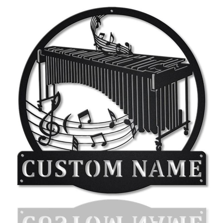 Personalized Marimba Monogram Metal Sign, Custom Name, Marimba Monogram Sig, Musical Instrument, Marimba Gift, Custom Music Metal Sign