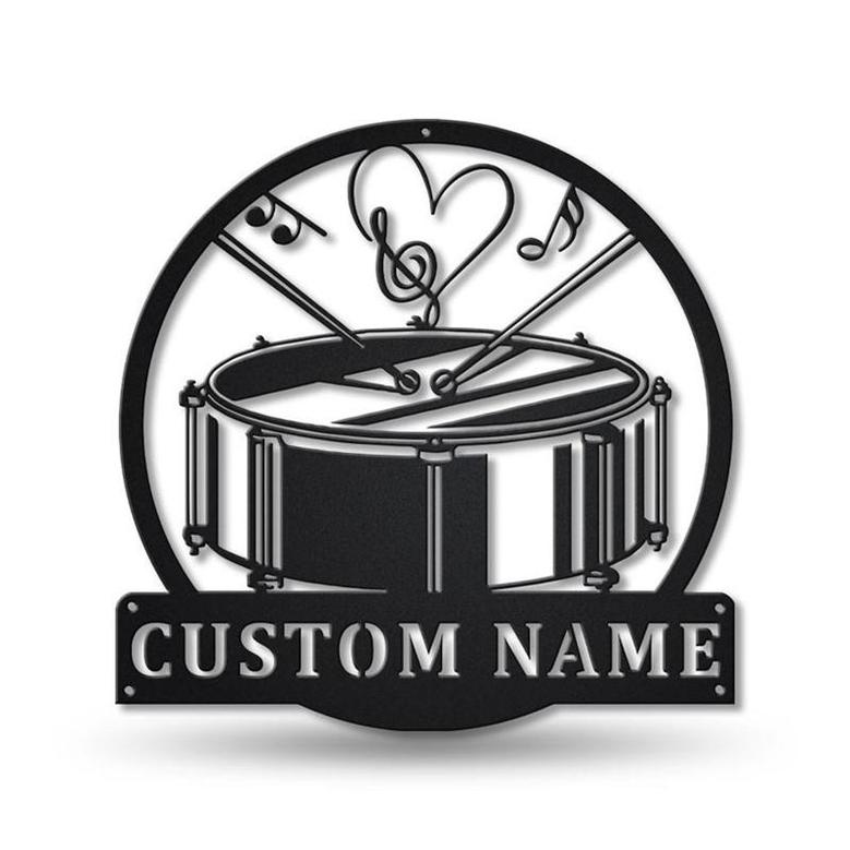 Personalized Snare Drum Monogram Metal Sign, Custom Name, Snare Drum Monogram Sign, Snare Drum Gift, Custom Music Metal Sign