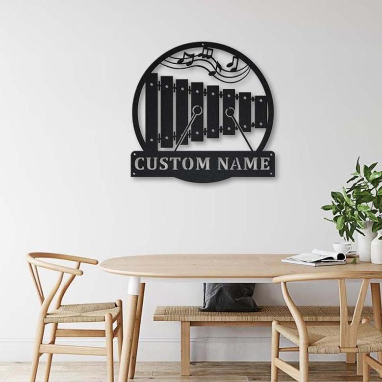 Personalized Xylophone Monogram Metal Sign, Custom Name, Xylophone Monogram Metal Sign, Custom Music Metal Sign