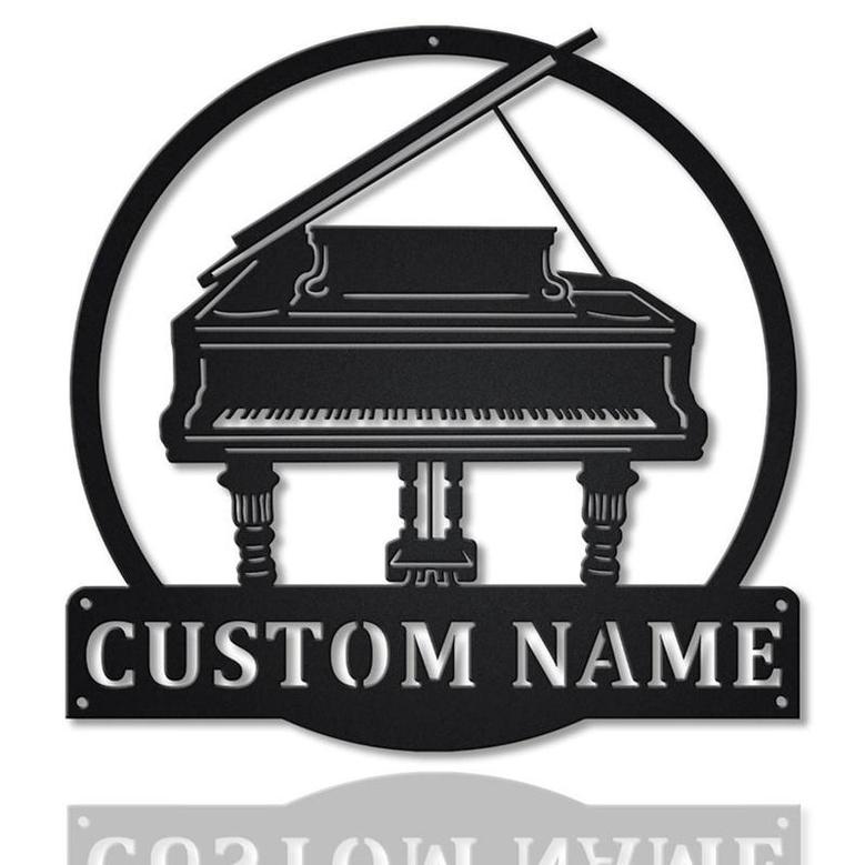 Personalized Grand Piano Metal Sign, Custom Name, Grand Piano Sign, Decor Decoration, Custom Musical Instrument Metal Sign