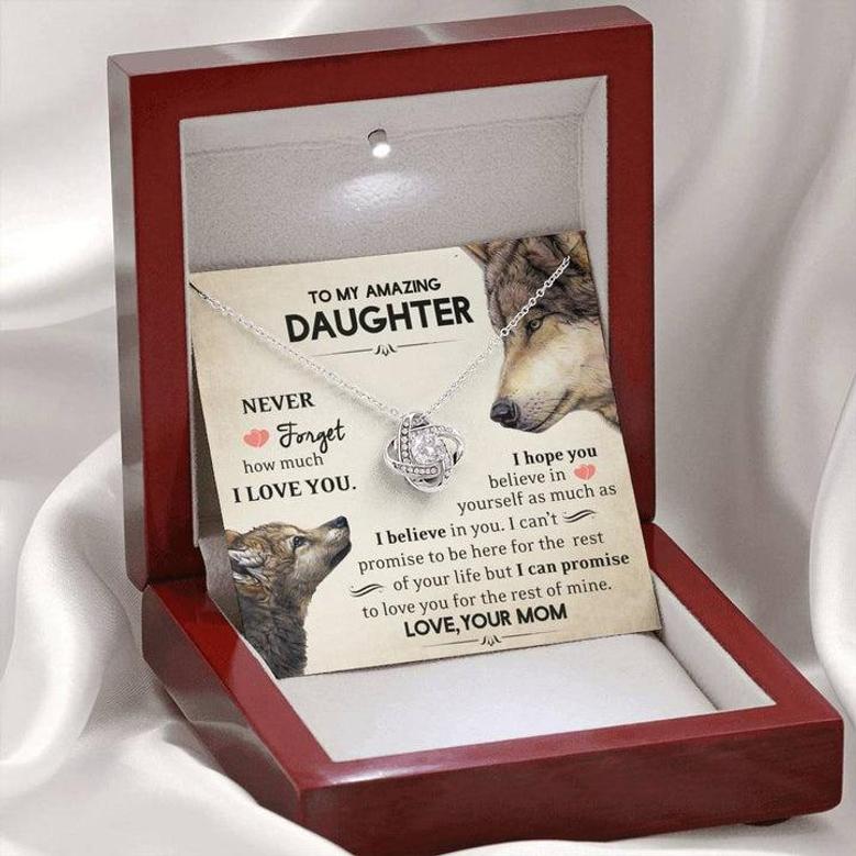Daughter - Never Forget - Love Knot Necklace
