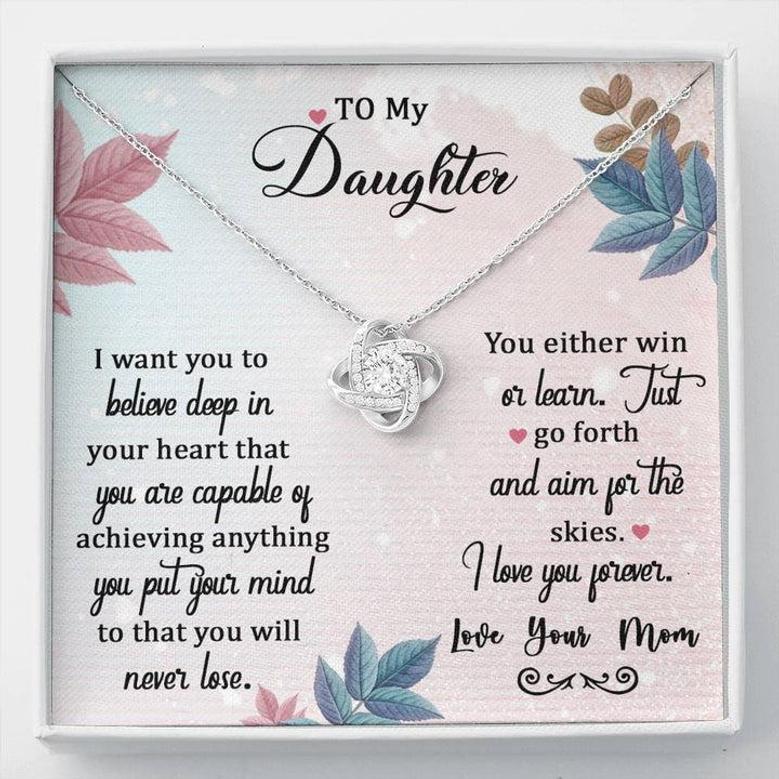 Gift For Daughter From Mom And Dad Love Knot Necklace For Daughter Ncklace For Daughter