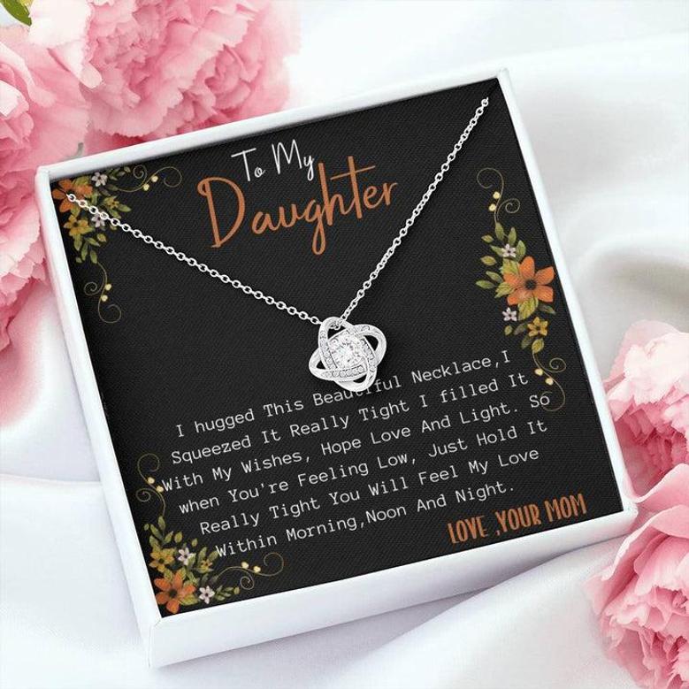 Gift For Daughter,Love Knot Necklace For Daughter From Mother