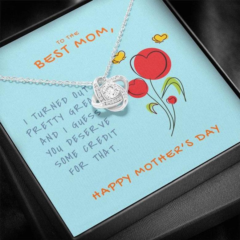 Gift For Mom Love Knot Necklace With Message Card