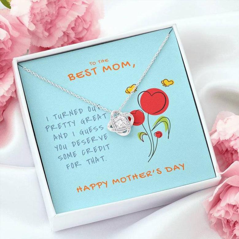 Gift For Mom Love Knot Necklace With Message Card