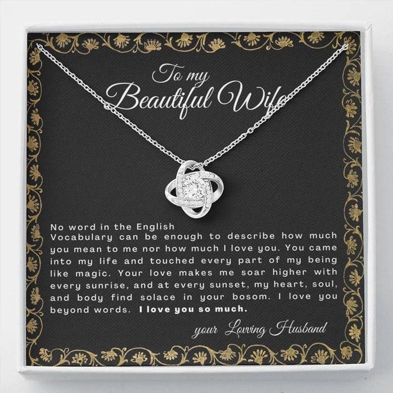 Gift For Wife | No Word In The English Vocabulary | Love Knot Necklace