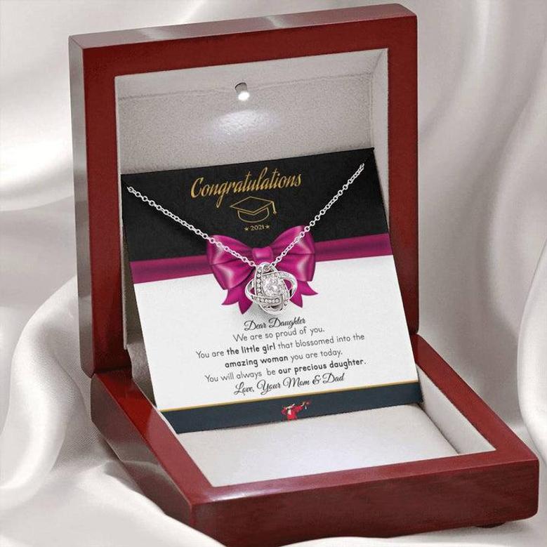 Graduation 2021 Gift From Mom And Dad To Daughter - Love Knot Necklace