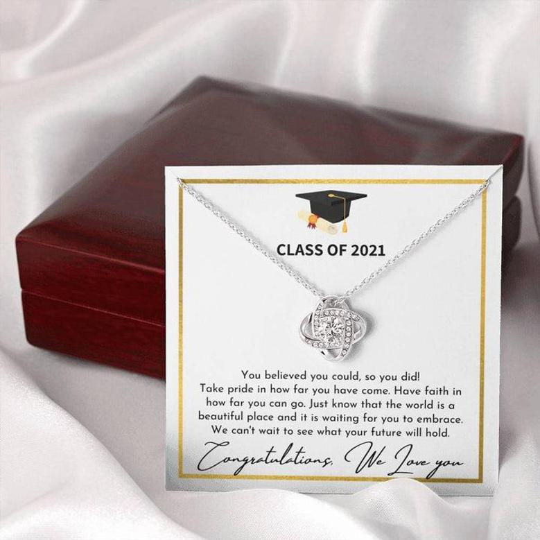 Graduation Class Of 2021 Congratulations Love Knot Necklace