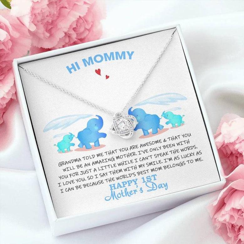 Hi Mommy - Grandma Told Me That You Are Awesome - Love Knot Necklace