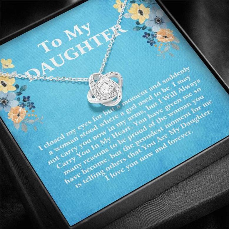 I Love You Now And Forever Love Knot Necklace Gift For Daughter