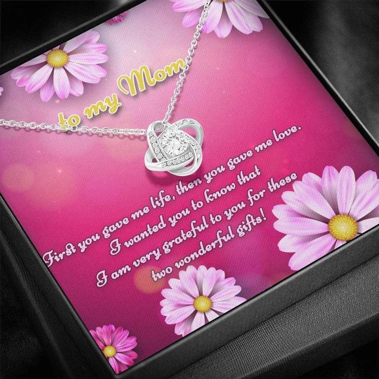Love Knot Necklace To Mom, Best Gift For Mom In Mother's Day