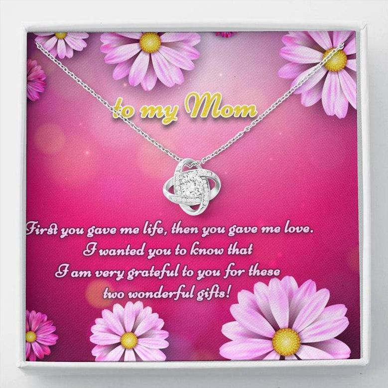 Love Knot Necklace To Mom, Best Gift For Mom In Mother's Day
