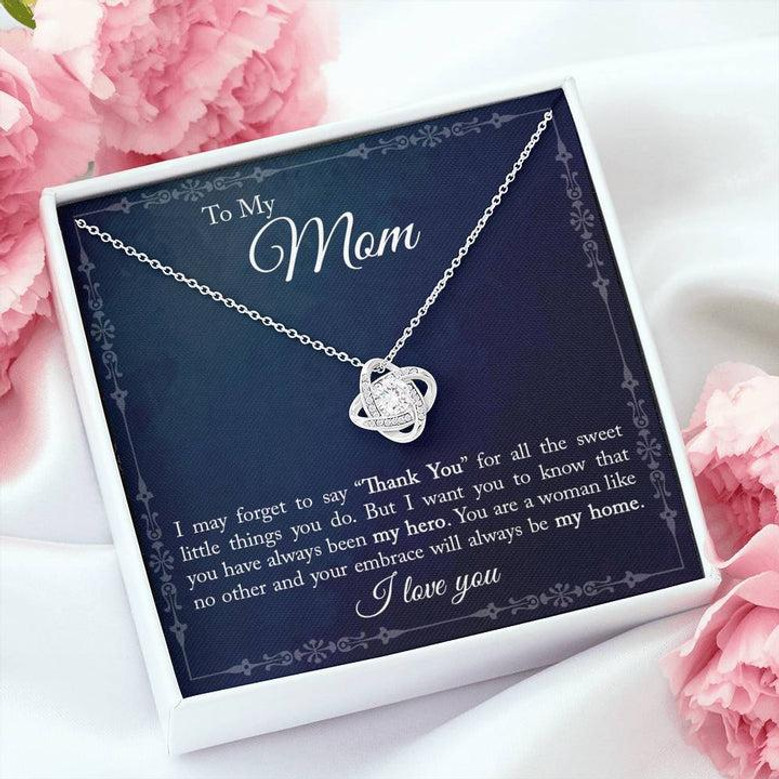 Mom, Thank You I Love You - Love Knot Necklace