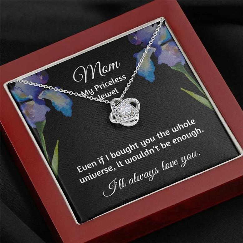 Mom You're My Priceless Jewel Love Knot Necklace For Mother's Day