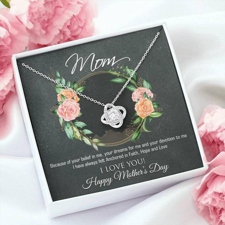 Mother's Day Gift For Mom - Beautiful Gift Forever Love Knot Necklace For Mom