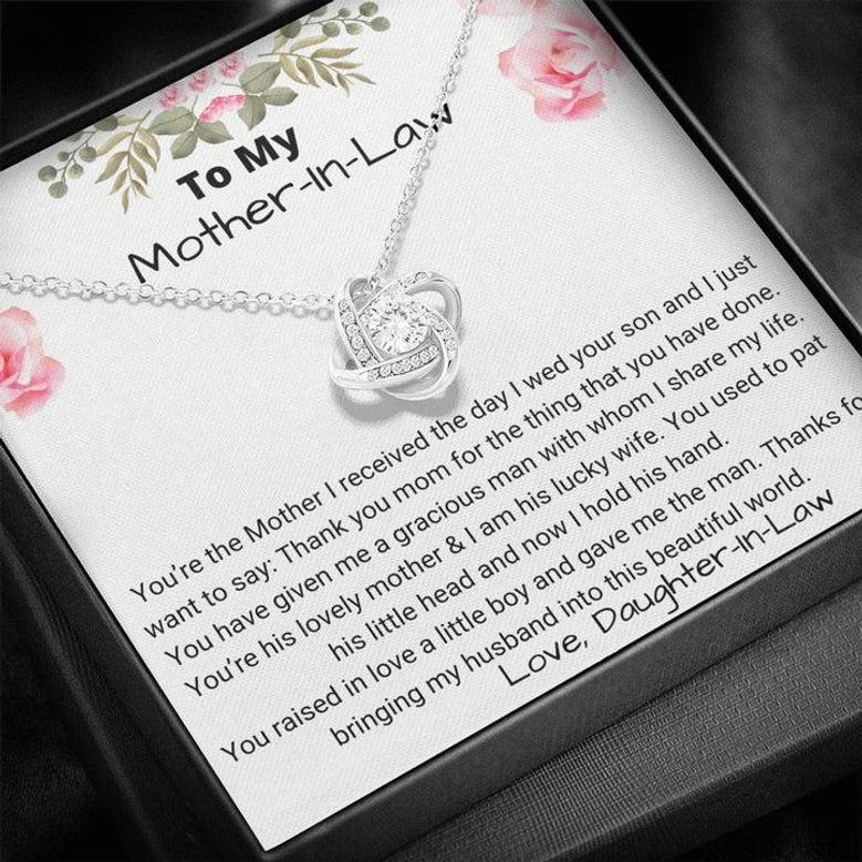 Mother's Day Gift From Daughter- In-Law Forever Love Knot Necklace For Mom