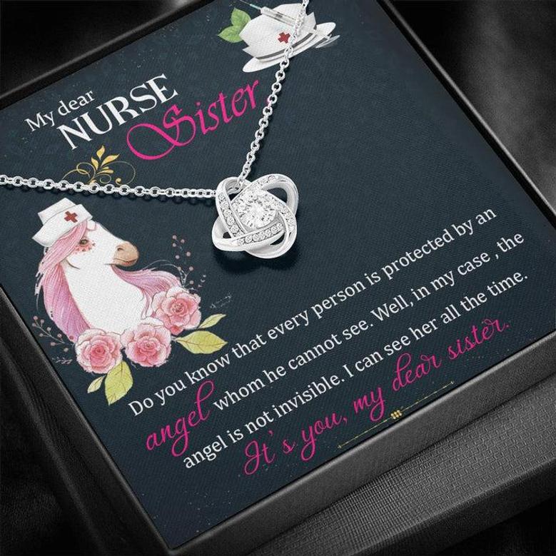 My Dear Nurse Sister - The Angel Is Not Invisible - Love Knot Necklace
