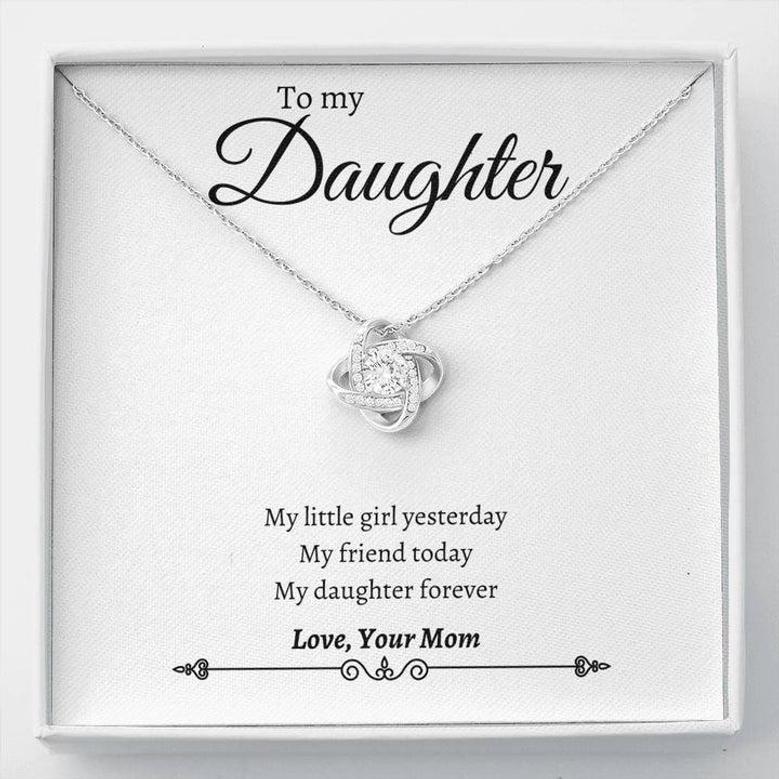 My Little Girl Yesterday My Friend Today My Daughter Forever Love Knot Necklace