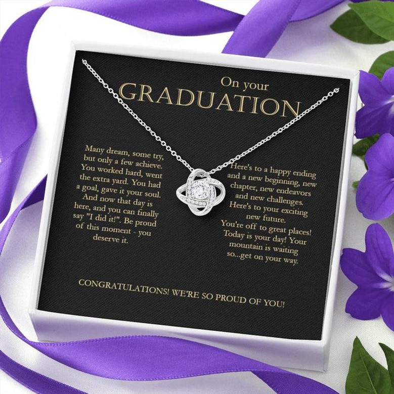 On Your Graduation - Congratulations -Love Knot Necklace