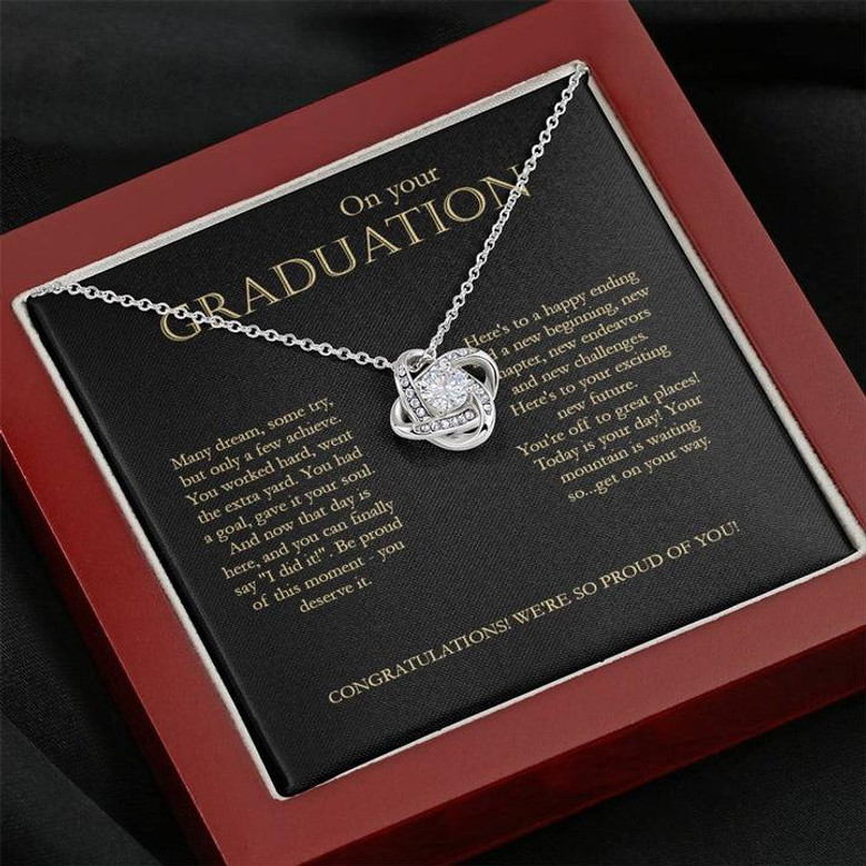 On Your Graduation - Congratulations -Love Knot Necklace