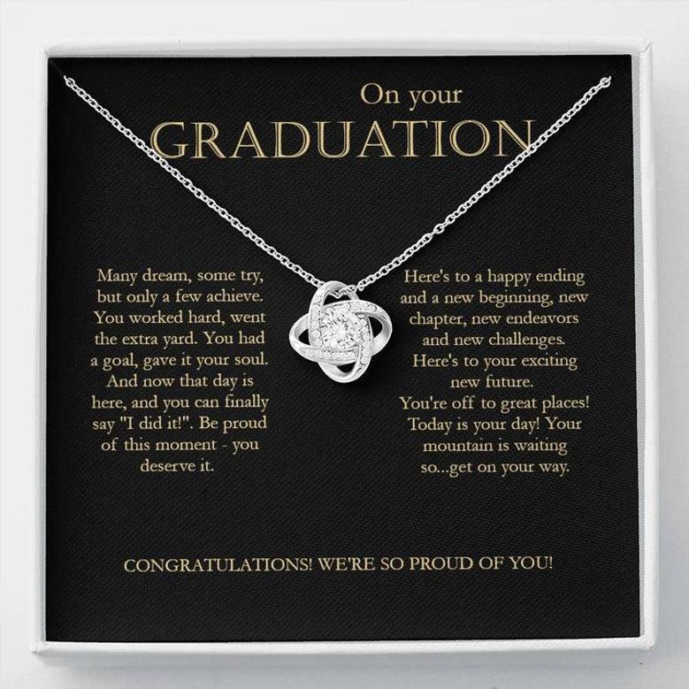 On Your Graduation - Congratulations -Love Knot Necklace