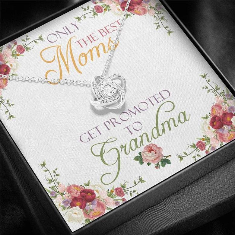 Promoted To Grandma Pregnancy Announcement Love Knot Necklace