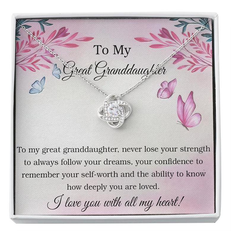 To My Best Granddaughter Love Knot Necklace Gifts For Granddaughter