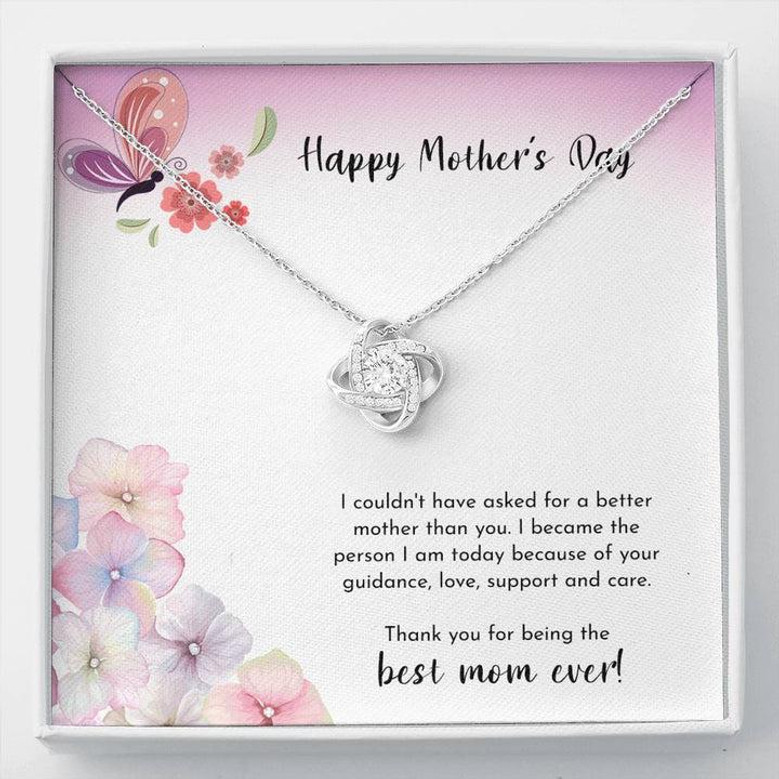 To My Best Mom - Love Knot Necklace - Gift For Mom With Message Card - Mother's Day, Birthday Gift