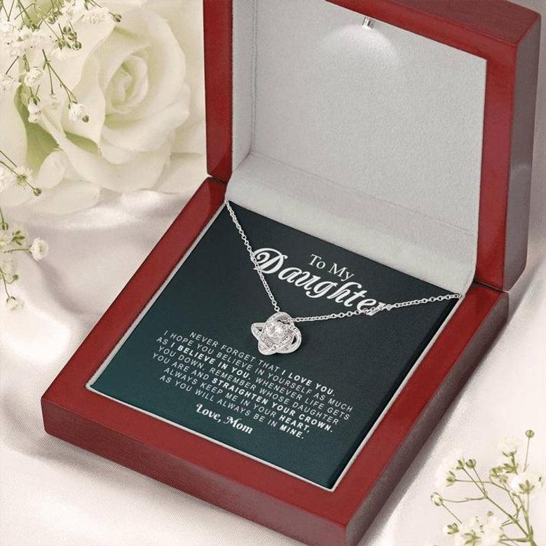 To My Daughter - Never Forget That I Love You - Elegant Love Knot Necklace - Tmd24