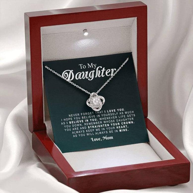 To My Daughter - Never Forget That I Love You - Elegant Love Knot Necklace - Tmd24