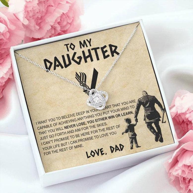 To My Daughter, Gift For Daughter From Dad, Viking Style Love Knot Necklace For Daughter