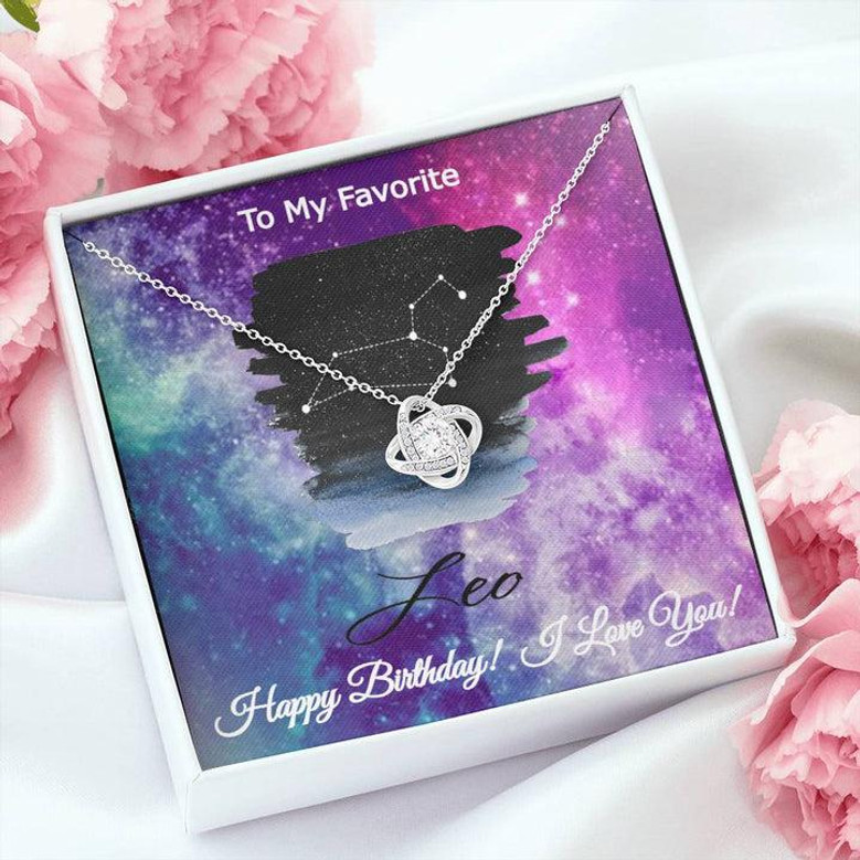 To My Favorite Leo Horoscope Constellation Birthday Love Knot Necklace For Her