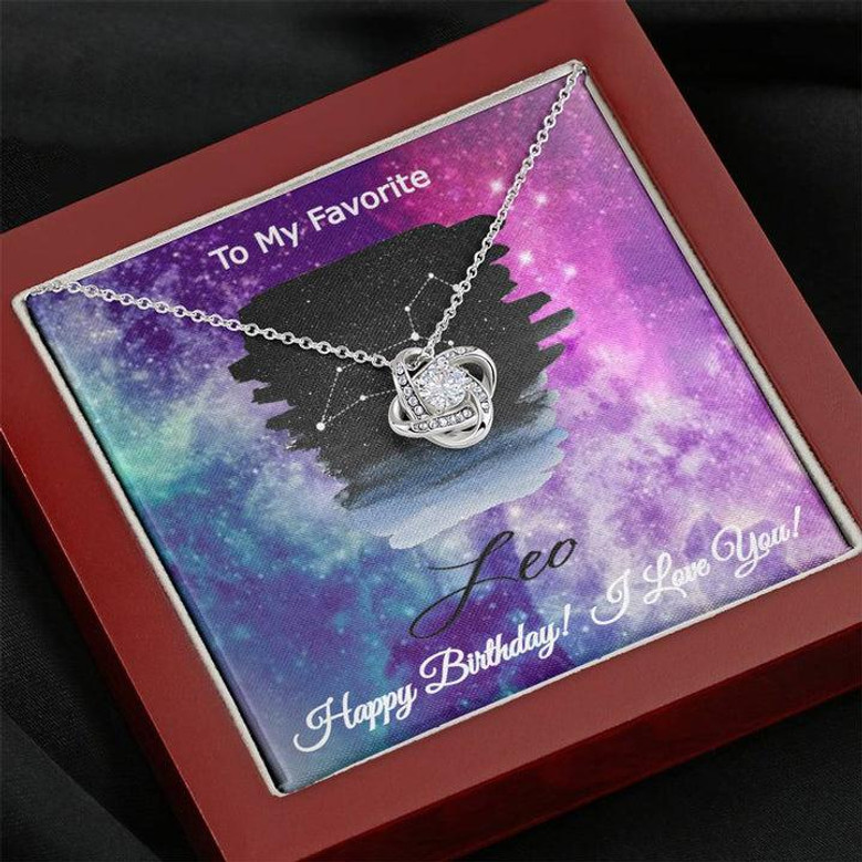 To My Favorite Leo Horoscope Constellation Birthday Love Knot Necklace For Her