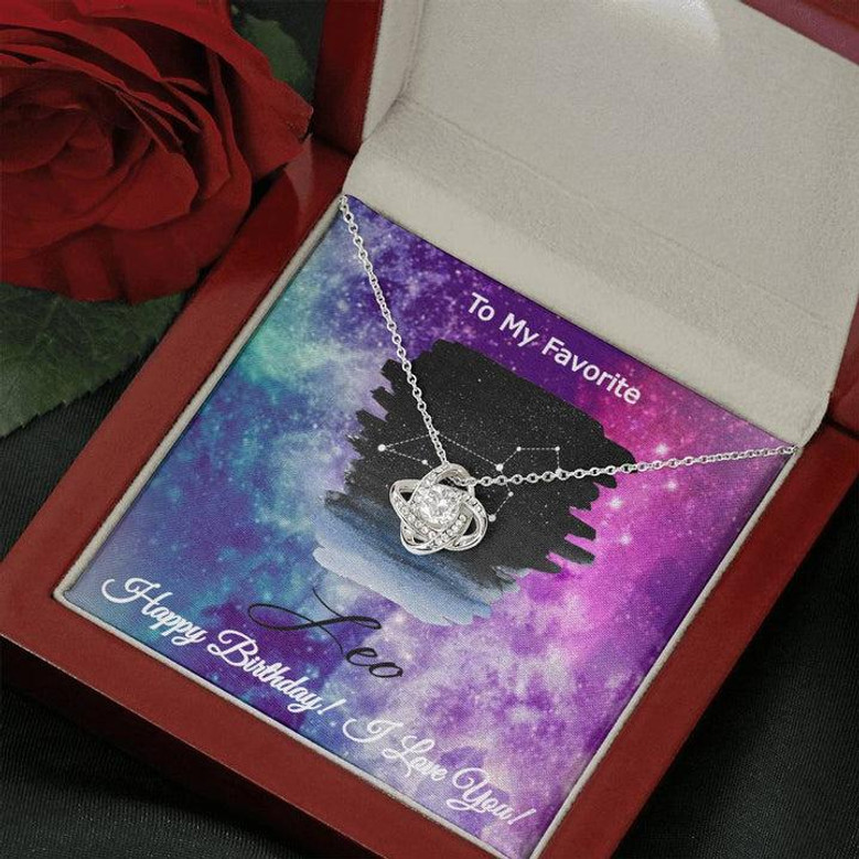 To My Favorite Leo Horoscope Constellation Birthday Love Knot Necklace For Her
