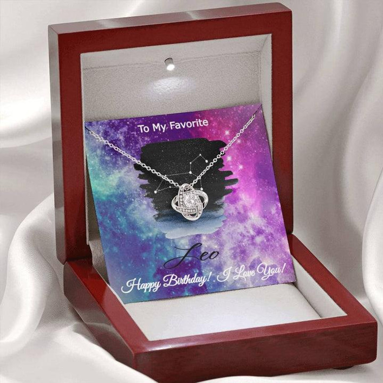 To My Favorite Leo Horoscope Constellation Birthday Love Knot Necklace For Her