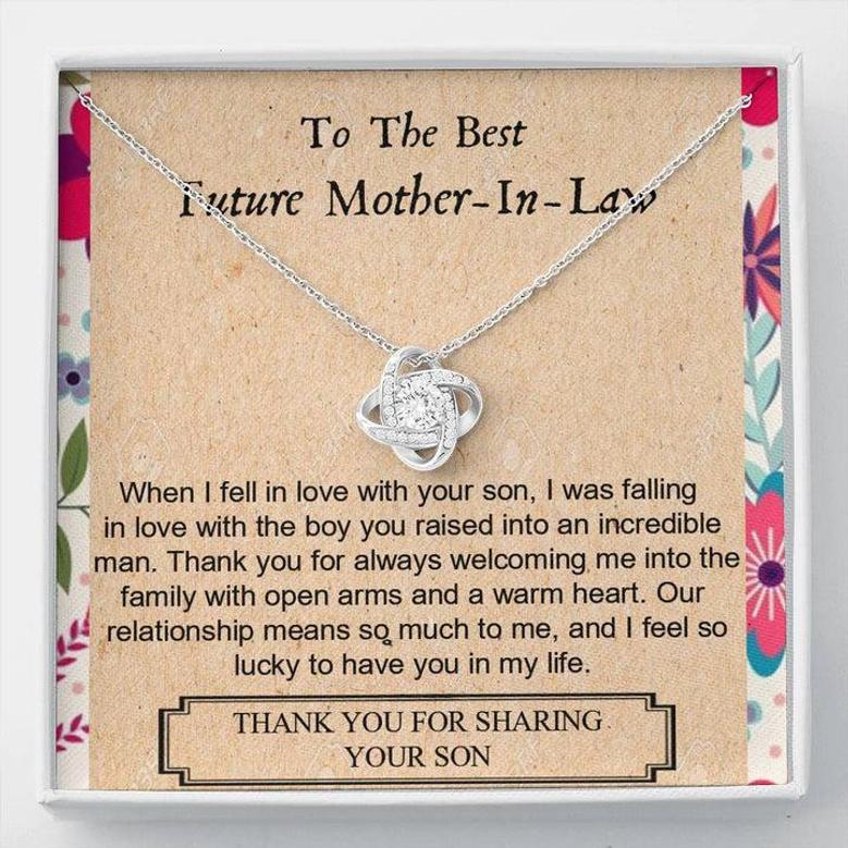 To My Future Mother In Law - Raised Incredible Man - Love Knot Necklace 