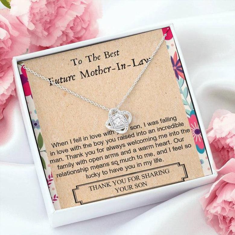 To My Future Mother In Law - Raised Incredible Man - Love Knot Necklace 