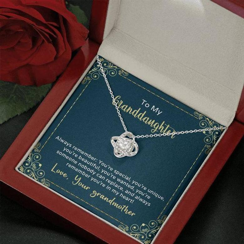To My Granddaughter - Always Remember You're Special - Love Knot Necklace