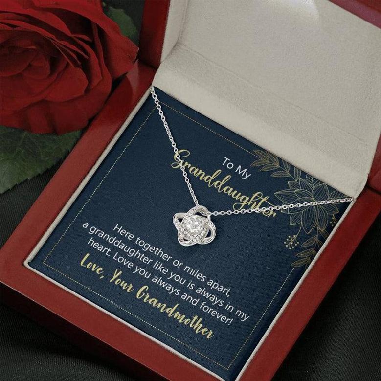 To My Granddaughter - Love You Always And Forever - Love Knot Necklace